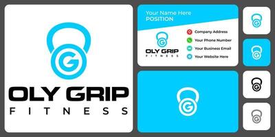 Letter O G monogram fitness logo design with business card template. vector