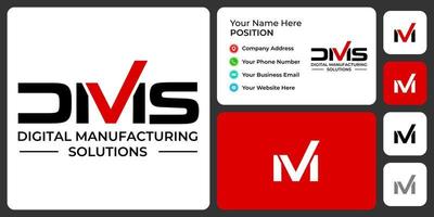 diseño de logotipo de la industria del monograma de letra dms con plantilla de tarjeta de visita. vector