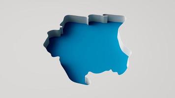 Country shape of Suriname 3d illustration Map 3d inner extrude map Sea Depth with inner shadow. For web and print photo