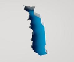 Togo Map's 3d illustration 3d inner extrude map Sea Depth with inner shadow. isolated on gray background photo