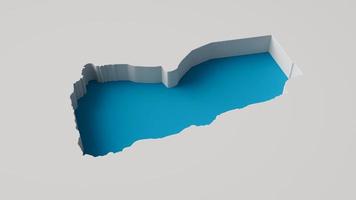 3d illustration of Yemen Map 3d inner extrude map Sea Depth with inner shadow. photo