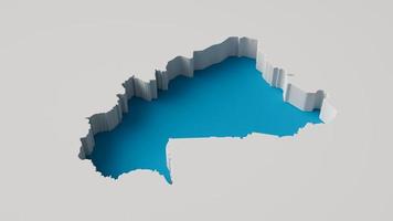 ilustración 3d del mapa de burkina faso mapa de extrusión interior 3d profundidad del mar con sombra interior. para web y aplicaciones foto