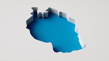 Tanzania Map's 3d illustration 3d inner extrude map Sea Depth with inner shadow. isolated on gray background photo