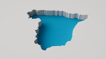 Country shape of Spain 3d illustration Map 3d inner extrude map Sea Depth with inner shadow. For web and print photo