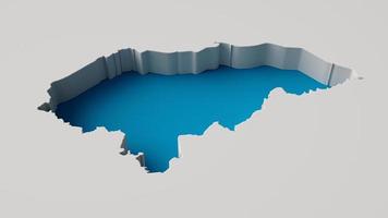 3d illustration of Honduras Map 3d inner extrude map Sea Depth with inner shadow. For web and print photo