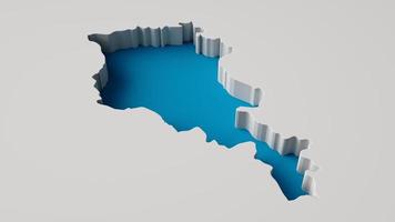 Armenia's map. 3d illustration of Armenia map inner extrude map Sea Depth with inner shadow. photo