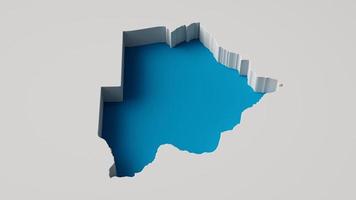 Country shape of Botswana 3d illustration Map 3d inner extrude map Sea Depth with inner shadow. For web and print photo