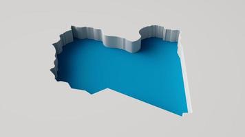 Libya Map's 3d illustration 3d inner extrude map Sea Depth with inner shadow. photo