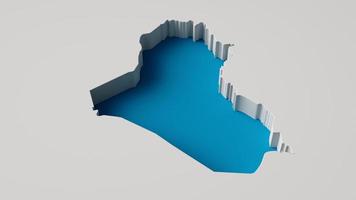 ilustración 3d del mapa de irak mapa de extrusión interior 3d profundidad del mar con sombra interior. para web y aplicaciones foto