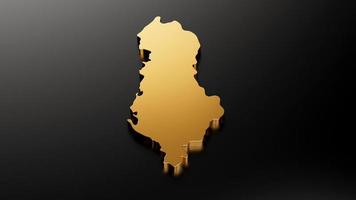 Albania gold exclusive map on black background 3d illustration photo