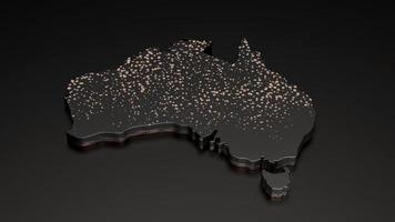 ilustración 3d de mapa negro exclusivo premium de australia foto