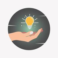 Hand with light bulb icon design vector illustration,idea and creative concept vector illustration