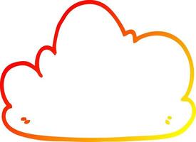 warm gradient line drawing cartoon cloud vector