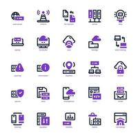 Web Hosting icon pack for your website, mobile, presentation, and logo design. Web Hosting icon mixed line and solid design. Vector graphics illustration and editable stroke.