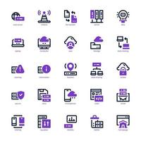 paquete de iconos de alojamiento web para su sitio web, móvil, presentación y diseño de logotipo. icono de alojamiento web línea mixta y diseño sólido. ilustración de gráficos vectoriales y trazo editable. vector