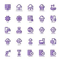 paquete de iconos de alojamiento web para su sitio web, móvil, presentación y diseño de logotipo. diseño de gradiente de línea básica de icono de alojamiento web. ilustración de gráficos vectoriales y trazo editable. vector