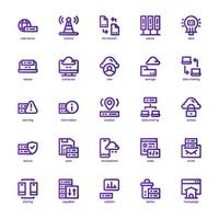 paquete de iconos de alojamiento web para su sitio web, móvil, presentación y diseño de logotipo. diseño de gradiente de línea básica de icono de alojamiento web. ilustración de gráficos vectoriales y trazo editable. vector