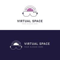 plantilla de logotipo de espacio virtual, logotipo perfecto para empresas relacionadas con la industria espacial. ilustración vectorial espacial. vector