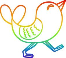 rainbow gradient line drawing cartoon bluebird vector