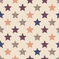 retro star pattern with fabric texture vector