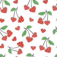 Light pattern with cherry hearts vector