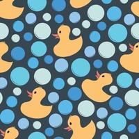 ducks and soap bubbles pattern vector