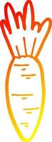 warm gradient line drawing cartoon carrot vector