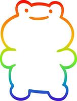 rainbow gradient line drawing cartoon frog vector