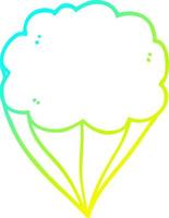 cold gradient line drawing cartoon cloud symbol vector