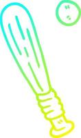 cold gradient line drawing cartoon bat and ball vector