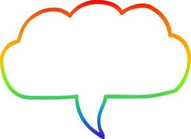 rainbow gradient line drawing cartoon cloud speech bubble vector