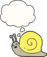 cartoon snail and thought bubble vector