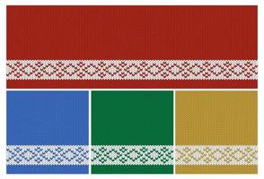 Christmas knit pattern with white ornament for website banner or sale horizontal design. 2023 New Year wallpaper with knitted texture. Holiday sweater vector graphic