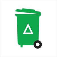 rubbish bin icon logo vector design