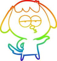 arco iris gradiente línea dibujo dibujos animados aburrido perro vector