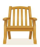 ilustración de vector de silla de madera aislado sobre fondo blanco