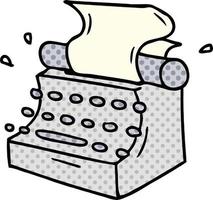 cartoon doodle of old school typewriter vector