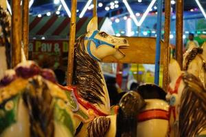 Horse swing in an fair event. photo