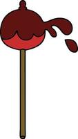 quirky hand drawn cartoon toffee apple vector