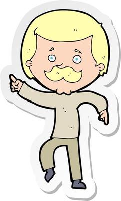 sticker of a cartoon dancing dad
