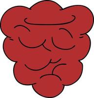 quirky hand drawn cartoon raspberry vector