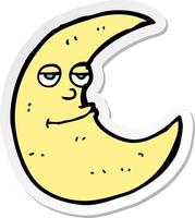 sticker of a happy cartoon moon vector