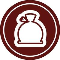 bulging sack circular icon vector