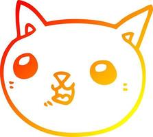 warm gradient line drawing cartoon cat vector