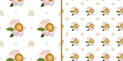 patrón impecable con flores decorativas creativas al estilo escandinavo. genial para tela, textil. fondo vectorial vector