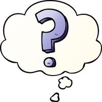cartoon question mark and thought bubble in smooth gradient style vector