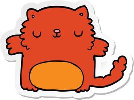 sticker of a cartoon cat vector