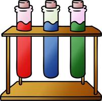 gradient cartoon doodle of a science test tube vector