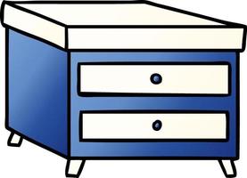 gradient cartoon doodle of a bedside table vector