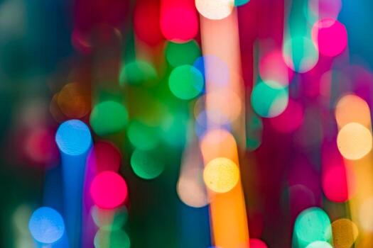 fondo abstracto de colorido bokeh de luz de neón foto